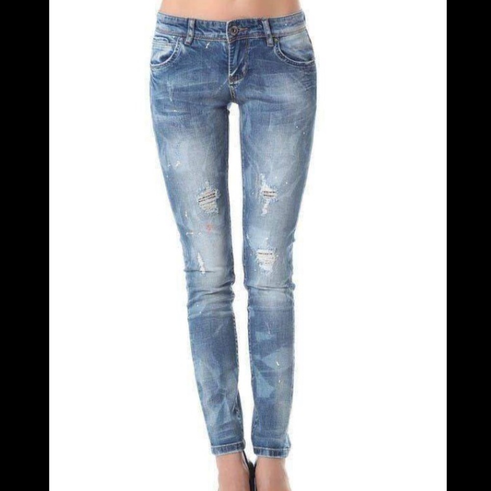 Rinse Wash Splatter Paint Jeans
